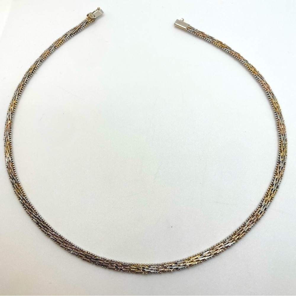 VTG Art Deco 800 Silver Mesh & Ball Bead Link Flat Laying Chain 16” / 17.9g